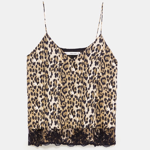 Zara Tops - Zara Leopard Cami Blouse Tank Sz XS